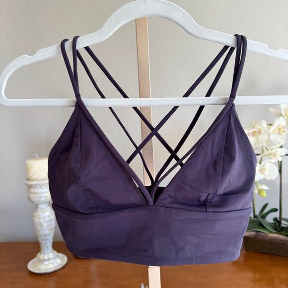 Lululemon Pushing Limits Bra Cyber Purple Size 6 Strappy Longline - Picture 5 of 9